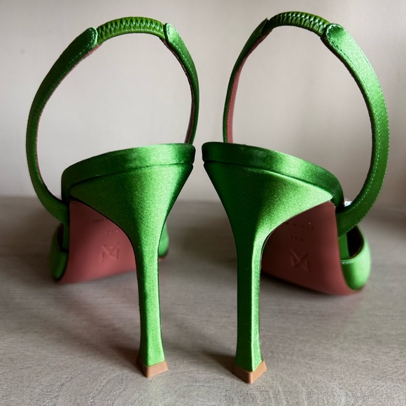 COPY - Amina Muaddi Camelia Silk Slingback Pumps - Picture 5 of 9